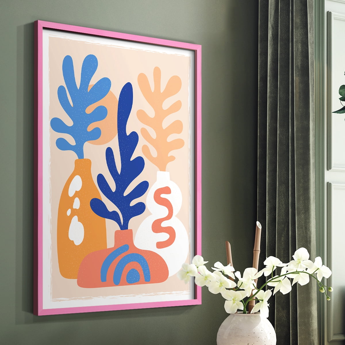 Matisse CCCLXI in Pink Solid Wood 22 x 28 Framed Print