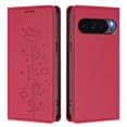 thumbnail image 2 of Leather For Google Pixel 10 Pro XL / Pixel 9 Pro XL, RFID Blocking Protection, Playful Cats Embossed Flip Wallet Leather Case With Card Holder Magnetic Closure  Phone Cases Cover,Red, 2 of 7
