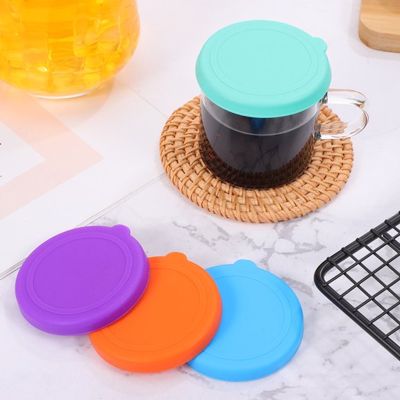 OUNONA 4 Pcs Silicone Cover Cat Food Can Bowl Covers Small Sauce Lids