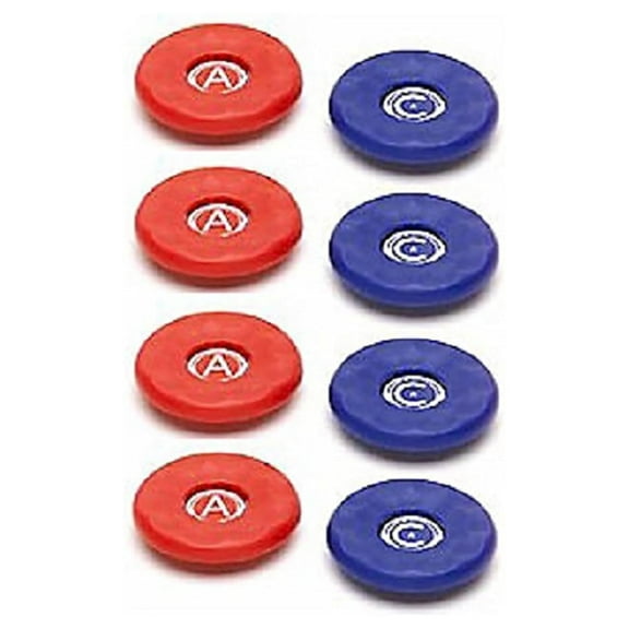 Replacement American Large Table Shuffleboard Puck Weight Top - Set of 8 - Red/Blue - /Tops Only