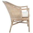 thumbnail image 3 of SAFAVIEH Dustin Rattan Accent Chair w/ Cushion, Grey White Wash, 3 of 7