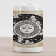 thumbnail image 2 of Mystic Ceramic Toothbrush Holder, Sun Face in a Circle Motif Esoteric Inner Power of the Cosmos Theme, Decorative Versatile Countertop for Bathroom, 4.5" X 2.7", Black White Cream, by Ambesonne, 2 of 4