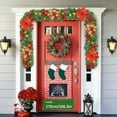 thumbnail image 4 of 6Ft Pre-lit Christmas Garland with LED Lights Battery Operated, Holiday Decoration Stairs Wall Mantle Door Indoor Outdoor, Decorated with Red Flower, Balls, Berries, Snowy Pine, Christmas Collection, 4 of 6