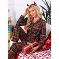 thumbnail image 4 of DARING DIVA Women's Plaid Christmas Pajama Sets with Pockets and Pants XS Long Slevee Red, 4 of 7