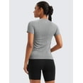 thumbnail image 2 of CRZ YOGA Seamless Workout Tops for Women Athletic Running Yoga Shirts Crewneck Tees, 2 of 5