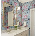 thumbnail image 4 of S4Sassy Removable Nature-Inspired Waterproof Wall Wrap, Textured Finish Wallcover, Bird & Flower Contact Paper For Walls, Cabinets, Dresser, Self Adhesive Vinyl Wallpaper Roll - Blue (25"X60"), 4 of 9
