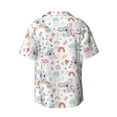 thumbnail image 4 of Goofa Cute Koala Printed Men's Casual Short-sleeved Shirt,Lightweight Breathable Button-down,Summer Casual men's top,Versatile Fashion shirt-Small, 4 of 7