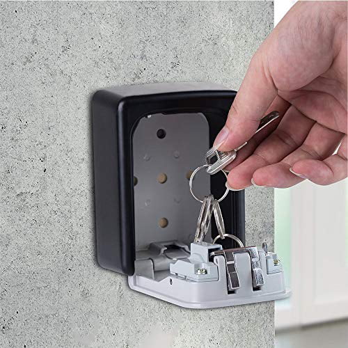 ZHEGE Key Lock Box, Combination Lock Box with Code for House Spare Keys,  Home, School, Office Wall Safe, 5 Key Capacity (Silver) - Walmart.com