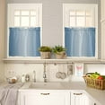 thumbnail image 3 of Blue Ombre Kitchen Curtains and Valances Set, 3 Piece Kitchen Curtains Set 24 Inch Length, Modern Gradient Abstract Art Rod Pocket Curtains Tier Farmhouse Window Curtains, 3 of 6
