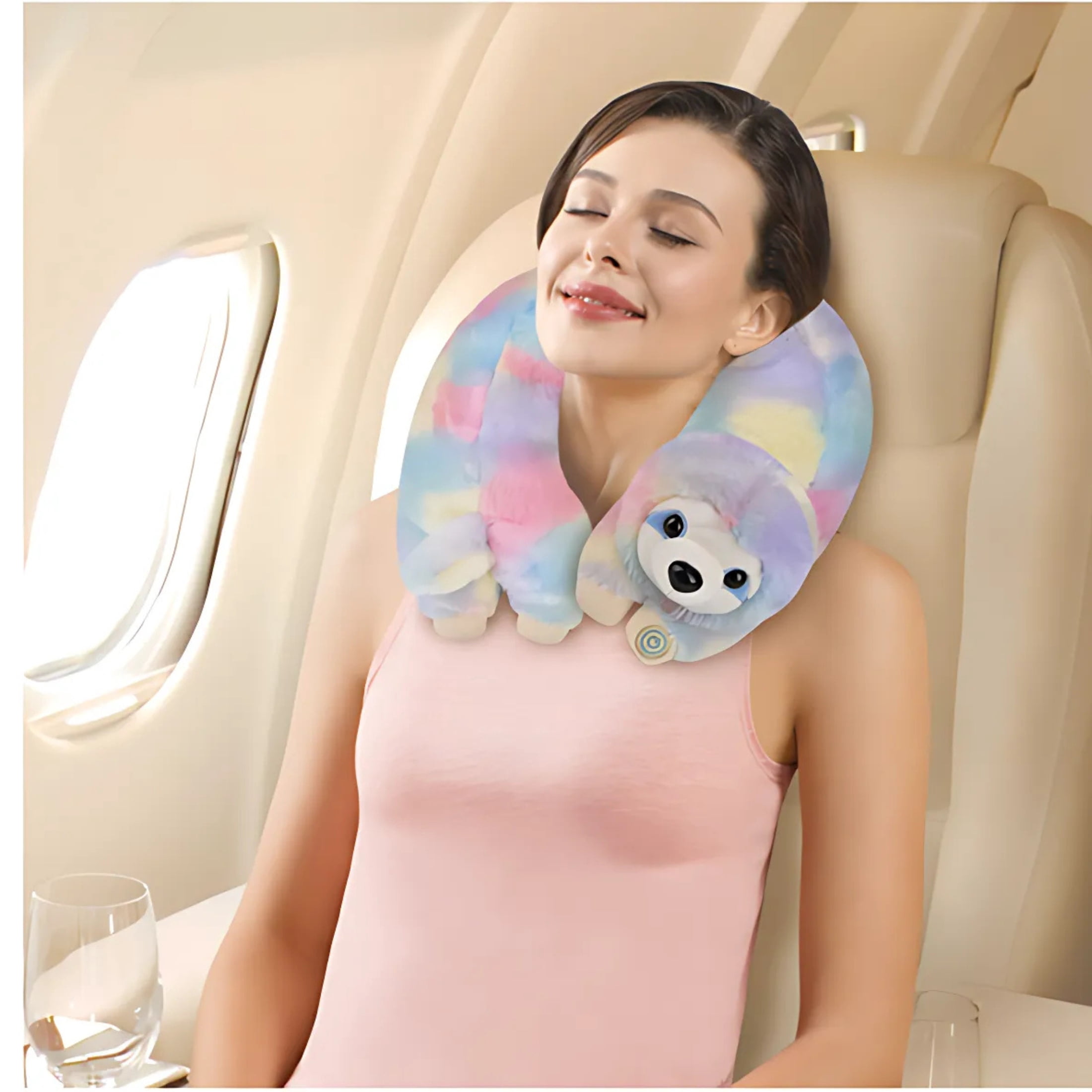 Rainbow Sloth Neck Massager, 11in Vibrating Animal Massage Cushion U-Shaped Pillow with Relaxing Vibration Soft Portable Travel Wrap Christmas Thanksgiving Birthday Party Favors Gift