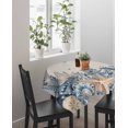 thumbnail image 4 of Blue Starfish Coastal Suqare Tablecloth - 54 x 54 Inch, Eucalyptus Summer Nautical Shell Rustic Waterproof & StainResistant Tablecloth, Washable Oil-proof Table Cover for Dining/Party/Wedding/Buffet, 4 of 9