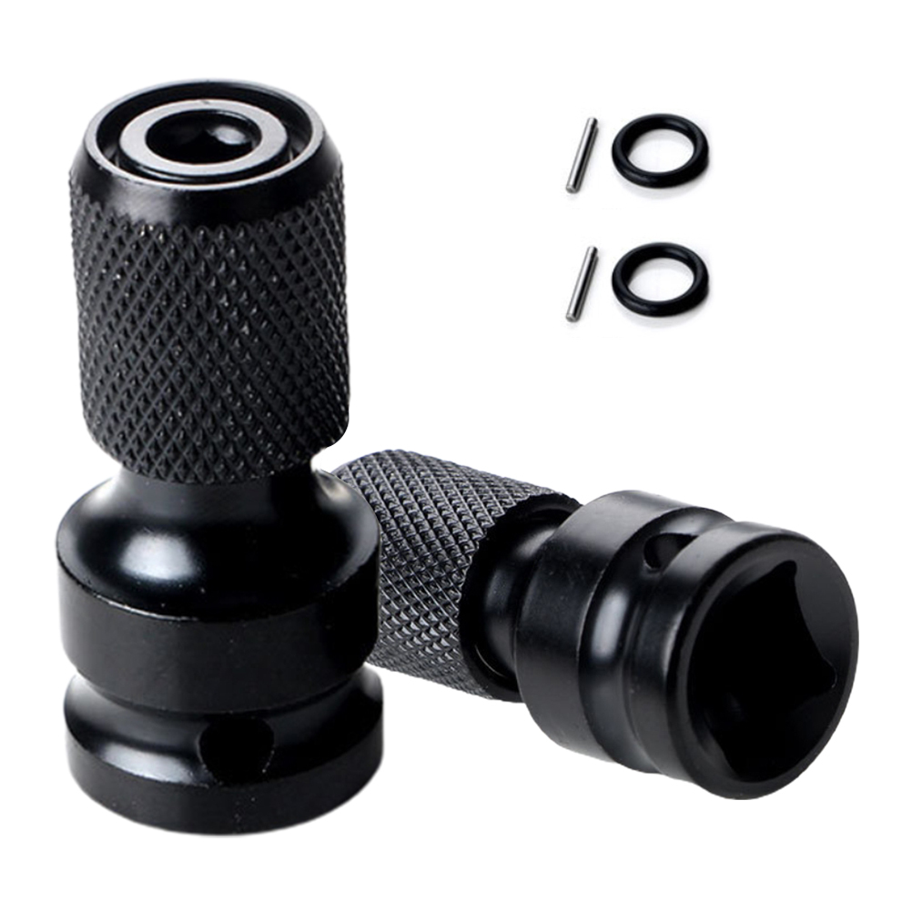 2pcs 1/2 Inch Square Drive to 1/4 Inch Hex Female Socket Adapter Quick