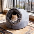 thumbnail image 3 of Warm Bed Hooded Cat Bed A Calm Suitable For Cats Washable Detachable Padding Suitable For Under 20 Pounds To Spend The Winter, 3 of 5
