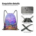 thumbnail image 4 of Daiia Colorful Purple Cosmos Flower Pattern Drawstring Backpack, Gym Bag, Lightweight Backpack, Water-Resistant Bag Travel Sports Backpack, Fitness Bag, Yoga Bag-Small, 4 of 6