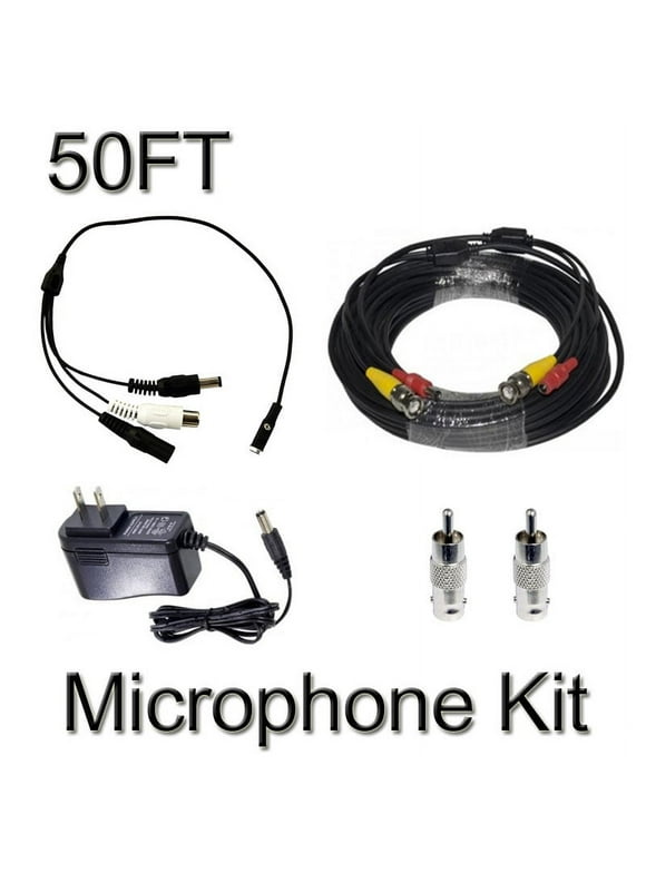 BlueCCTV CCTV Microphone Kits for Q-SEE, Swann Any Surveillance DVR Security Systems 50FT
