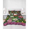 thumbnail image 2 of Quilt King Size Bedding Set, Spring Flowers Reversible Summer Quilt 3 Pieces, Purple Boho Farmhouse Botanical Florals Lightweight Bedspreads Coverlets with 2 Pillow Shams for All Seasons, 2 of 5