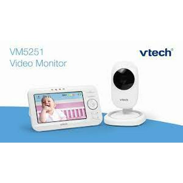 Moniteur vidéo numérique pour bébé de 5 po à 2 caméras avec vision nocturne  automatique VM350-2 - Blanc