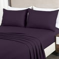 thumbnail image 4 of Chezmoi Collection Liam 7-Piece Purple Bed in a Bag Queen Comforter Set with Sheets Medallion Embossed Bedding Set, 4 of 9