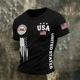 thumbnail image 2 of XDZJLR Mens Anniversary Usa Shirt July 4Th Independence Day Fashion Print Casual Plus Sized Short Sleeved T Shirt Tops Mens Patriotic T Shirts, 2 of 3