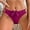 Purple, variant on Womens Hot Pink Low Rise Thong with Front Bow & Slim Side Straps, Nylon Spandex Stretchy Comfortable Panties for Date Night & Daily Wear,Size M