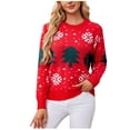 thumbnail image 2 of Aboser Women's Christmas Sweater Funny 3D Christmas Tree Festive Shirts Baggy Cable Knit Jumper Tops Thermal Winter Crewneck Pullover Sweater Cozy Long Sleeve Blouses XL, 2 of 5