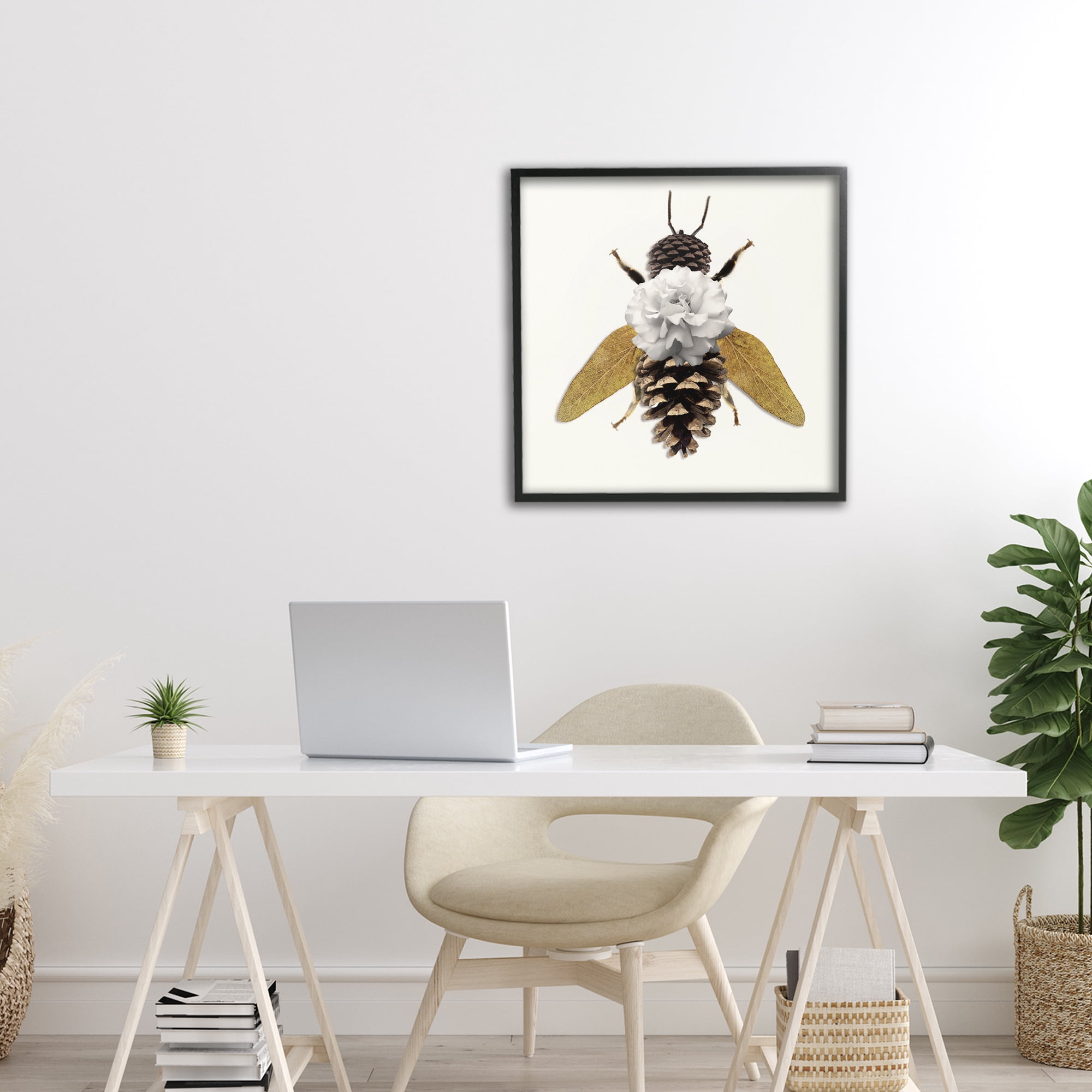 Nature Constructed Bee Black Framed Giclee Art, design by Sasha