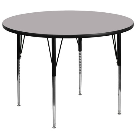 UPC: 0847254024990 | Flash Furniture Wren 60 Round Grey Thermal Laminate Activity Table – Standard Height Adjustable Legs
