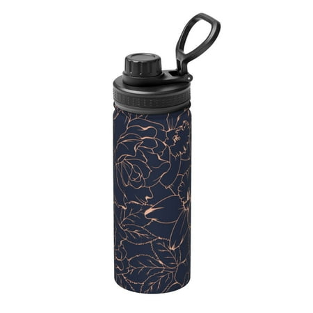 

Hirioo Copper-Gold Gloss Outline Flower for 18oz Sports Insulated Kettle for Gym Hiking Camping Running Mountain Bike Outdoor Sports