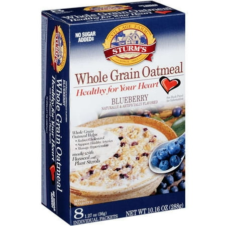Sturm's Village Farm Healthy For Your Heart Whole Grain Blueberry Oatmeal, 1.27 oz,/8ct