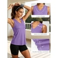 thumbnail image 4 of NELEUS Womens Plus Size Workout Tops for Casual Athletic Running Gym V Neck Loose Fit Yoga Shirts Summer Tees,Purple,US Size 2XL, 4 of 9