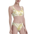 thumbnail image 4 of High Waisted Bikini Sets For Women, Gold Calla Lily Flowers Swimsuits Tummy Control, Two Pieces Bathing Suit, 4 of 8