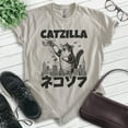 thumbnail image 2 of Catzilla Cute Cat T-shirt, Unisex Women's Men's Shirt, Funny Catzilla Cat Silly Kitty Gift, Light Silk Gray, XX-Large, 2 of 6