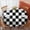 Black And White-1, variant on Yellow and White Checkered Pattern Round Tablecloth 60"x60", Wrinkle Resistant Wipeable Table Cover for Kitchen Dining Room Picnic Patio and Party