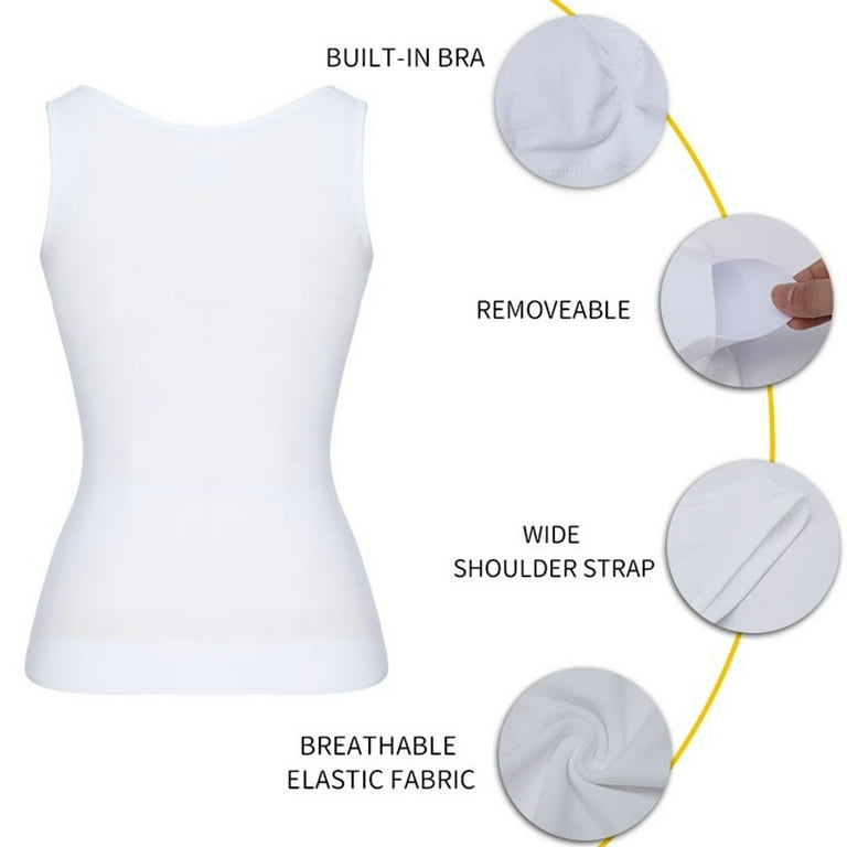 Women Shaper Tank Tops Seamless Ribbed Square Neck