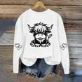 thumbnail image 2 of successthop Sweatshirts for Women Western Cow Crewneck Long Sleeve Sweater Pullover Tops Casual Print Stylish Outwear, 2 of 6