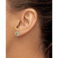 thumbnail image 3 of 14K White Gold Peridot And Diamond Post Earrings (Width 8.8) (Length 8.8) - Jbsp, 3 of 5