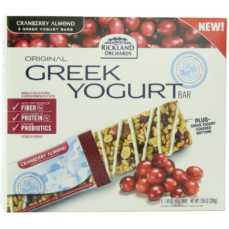 Rickland Orchards Cranberry Almond Greek Yogurt Bars, 1.41 oz, 5 count