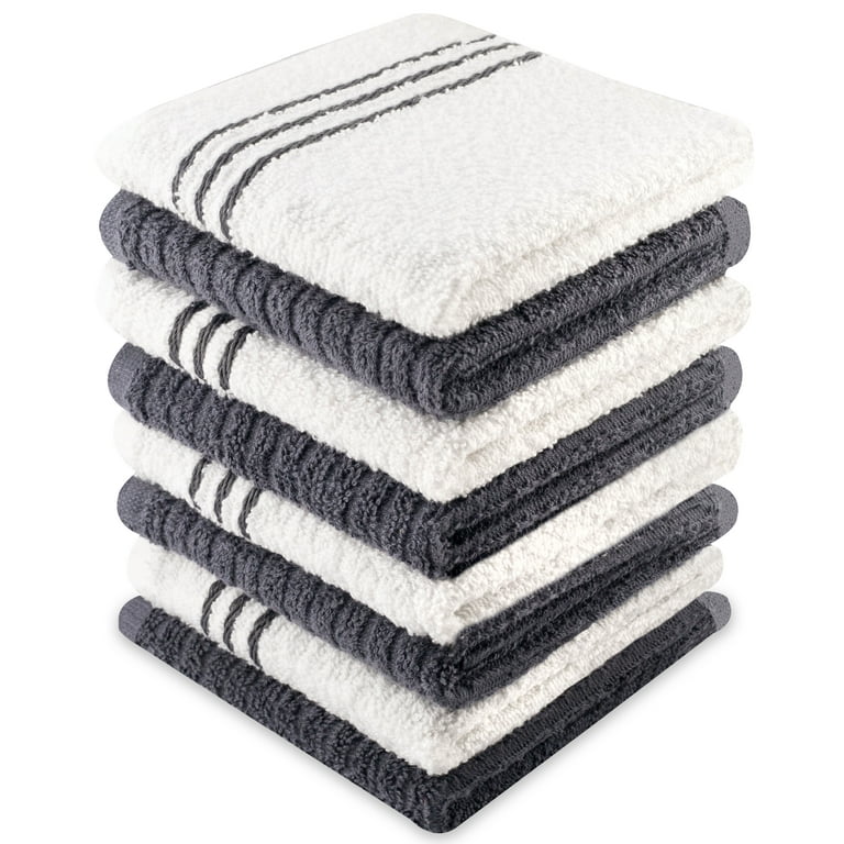 ORMYSA Dish Cloths for Washing Dishes, Pack of 8, 12 x 12 in, Waffle  Washcloths, Grey