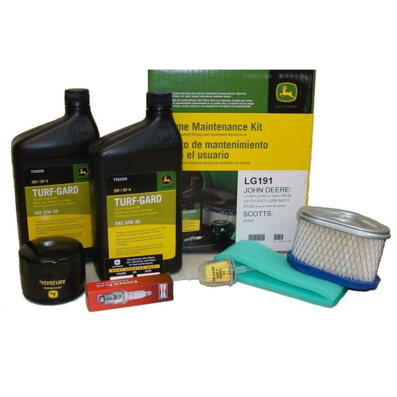 John Deere Maintenance Kit for LT133, LT150, LT155, LX173, LX255 SST15 GT225 Lawn Mower Filters, Oil LG191