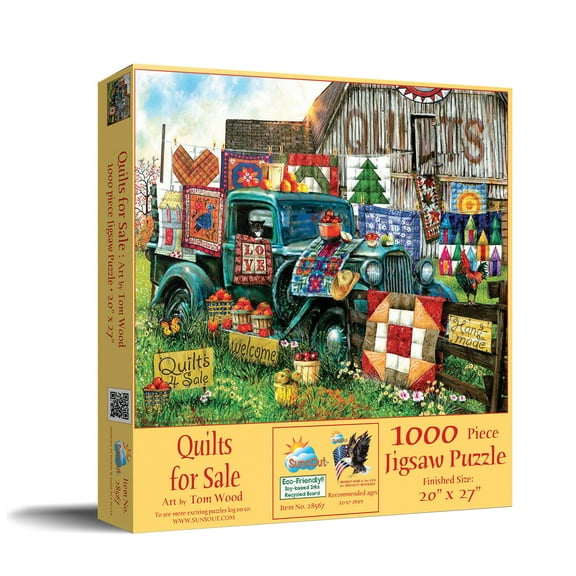 SUNSOUT INC - Quilts for Sale - 1000 pc Jigsaw Puzzle by Artist: Tom Wood - Finished Size 20" x 27" - MPN# 28567