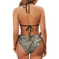 thumbnail image 6 of Chririnla Women's Woodland Tree Camo Halter Bikini Set - Sexy Two-Piece Triangle Swimsuit with Tie Sides for Beach & Pool Vacations, 6 of 9