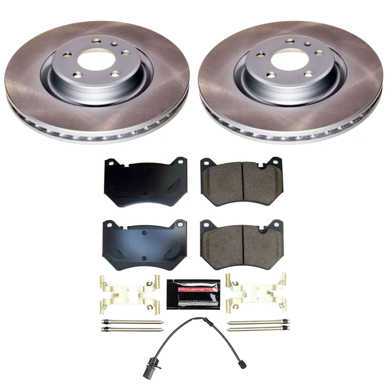 PowerStop Front Semi-Coated Rotor and Low-Dust Ceramic Brake Pad Kit SC8551