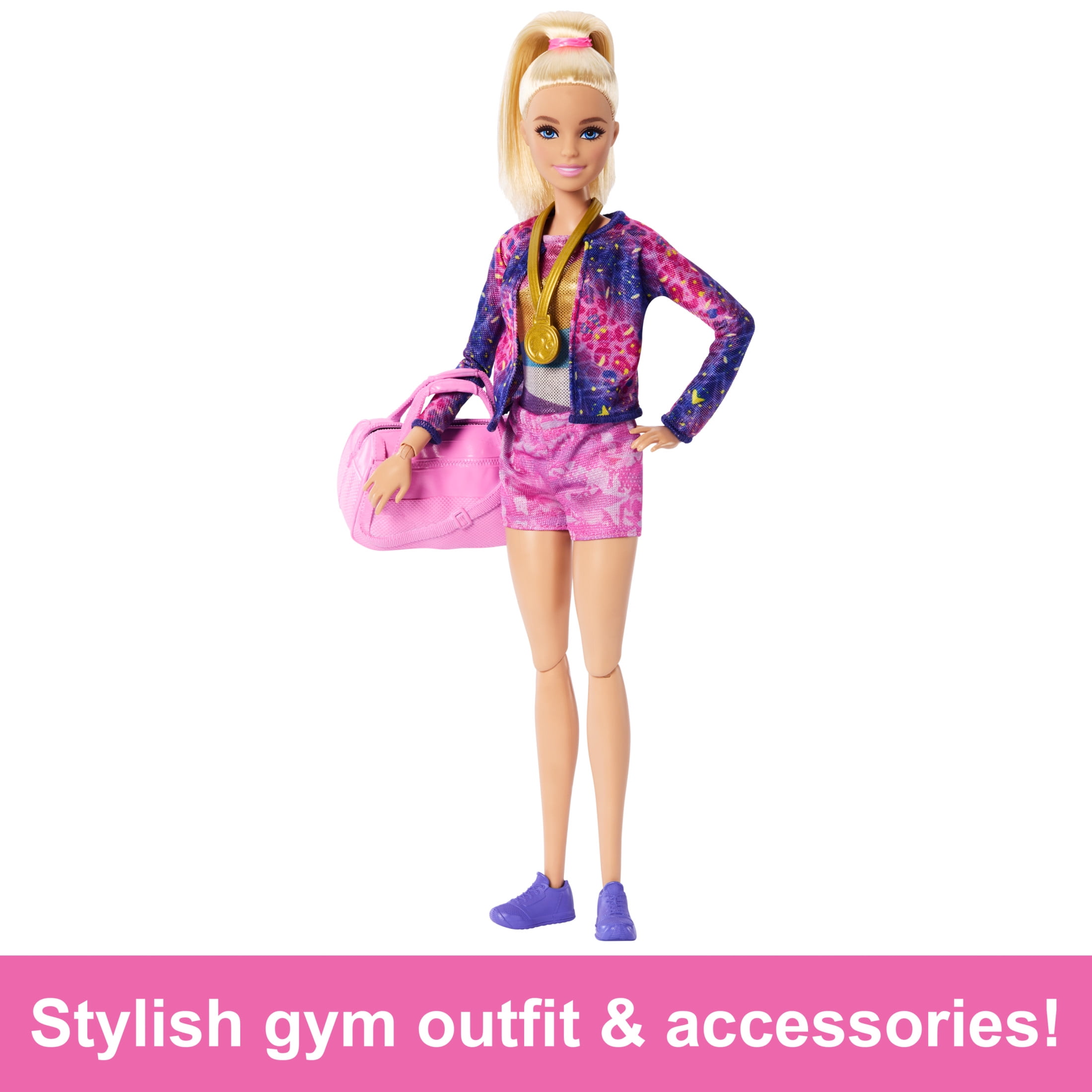 Barbie Gymnastics Playset with Blonde Fashion Doll & Accessories, 3 Years & up, Multicolor Toy  (图4)