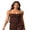 Dark Brown, variant on Women's Summer Slim Camisole Beaded Spaghetti Strap Tank Tops Smocked Bust Sleeveless Shirt for Streetwear