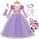 thumbnail image 1 of Disney niños niña Rapunzel princesa vestido niños Cenicienta Ariel carnaval Cosplay disfraz fiesta de cumpleaños traje ropa 9-10T (etiqueta 150) Gao Jinjia LED, 1 of 2