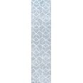 thumbnail image 6 of JONATHAN Y SUPERSOFT 2 x 8 Runner Rug, Tumbling Blocks Modern Geometric - Light Blue/White, SEU101C-28, 6 of 9