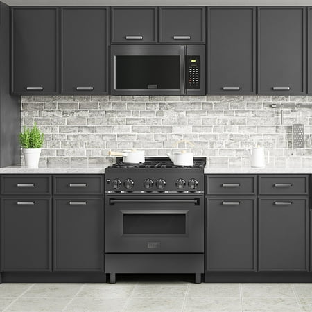 ZLINE Over the Range Convection Microwave Oven in Black Stainless Steel with Modern Handle and Sensor Cooking - Black