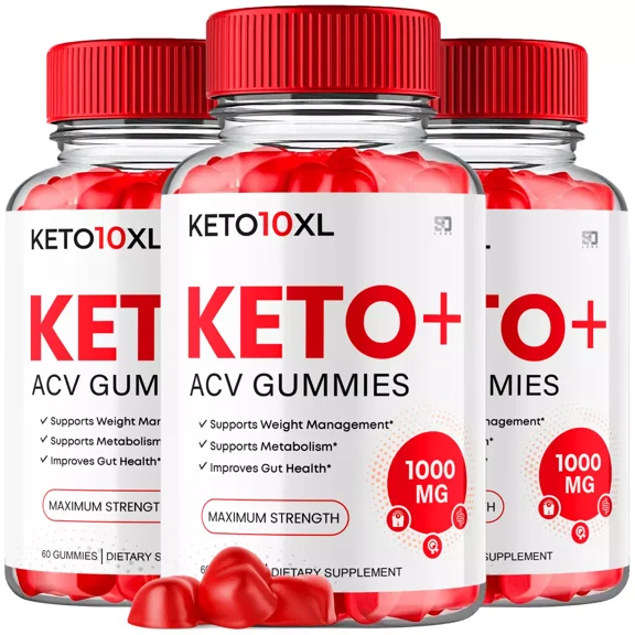 Keto10XL Keto ACV Gummies - Support Weight Management and Energy (3 Pack)