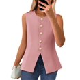 thumbnail image 1 of Chaleco BTFBM Blazer de verano sin mangas para mujer rosa talla M, 1 of 6