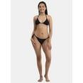 thumbnail image 2 of No Boundaries Women's Crinkle Side Tie Bikini Bottom, Sizes XXS-XXL, 2 of 5